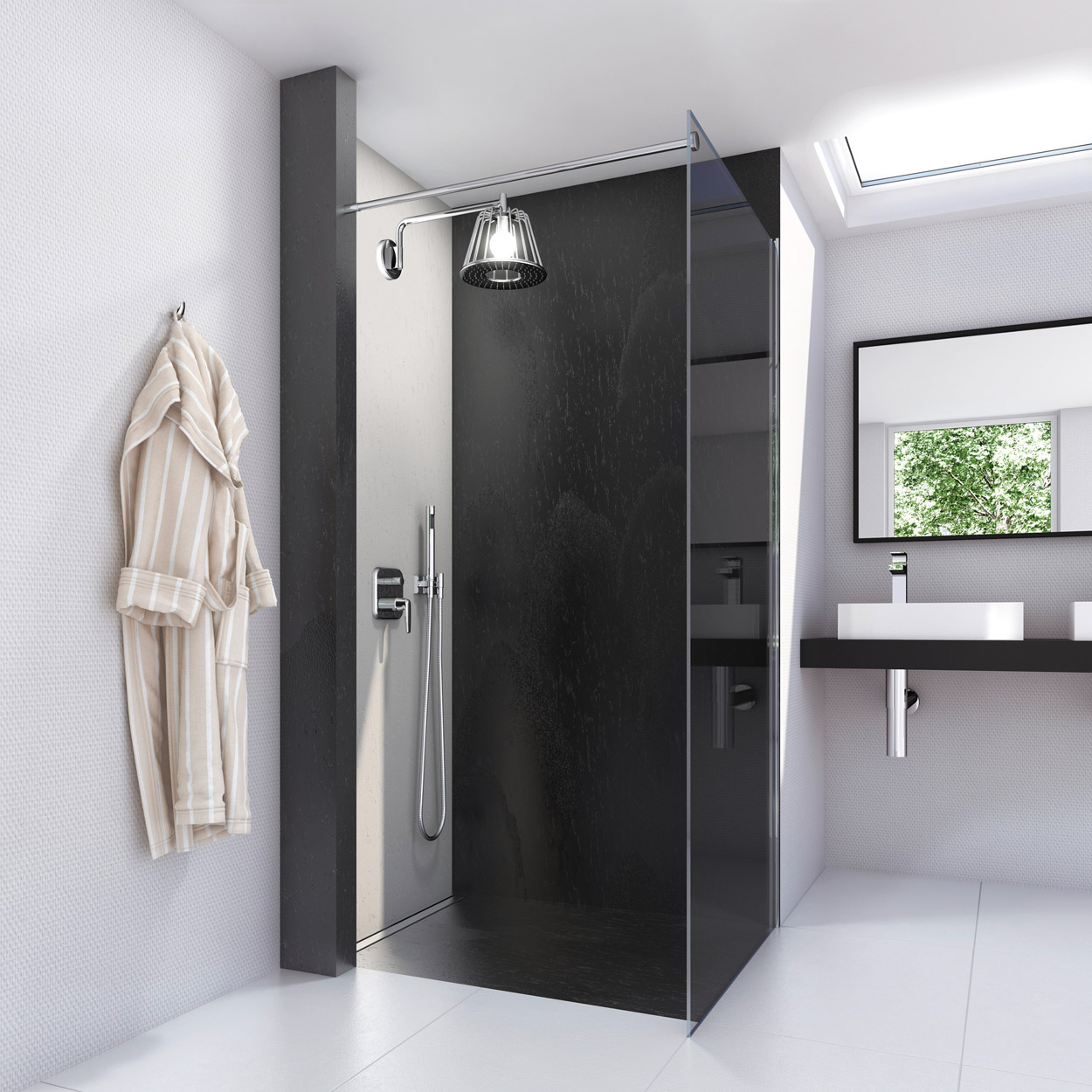 Wedi Top Wall Carbon Zwart